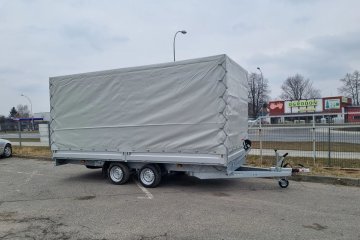 4,5x2,2x2m 2.7T R13C 2oś przyczepa z plandeką z burtami ALU