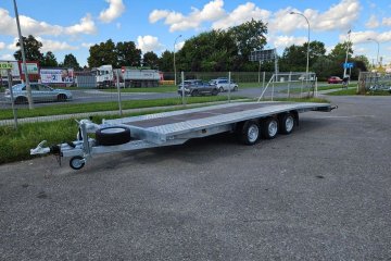 laweta 6x2,1m 3.5T 3oś R13C + SKLEJKA trap i najazdy ALUMINIOWE