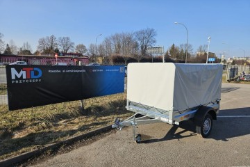Przyczepa 202x125x30cm SKRĘCANA RAMA MOCNA 750kg z PLANDEKĄ